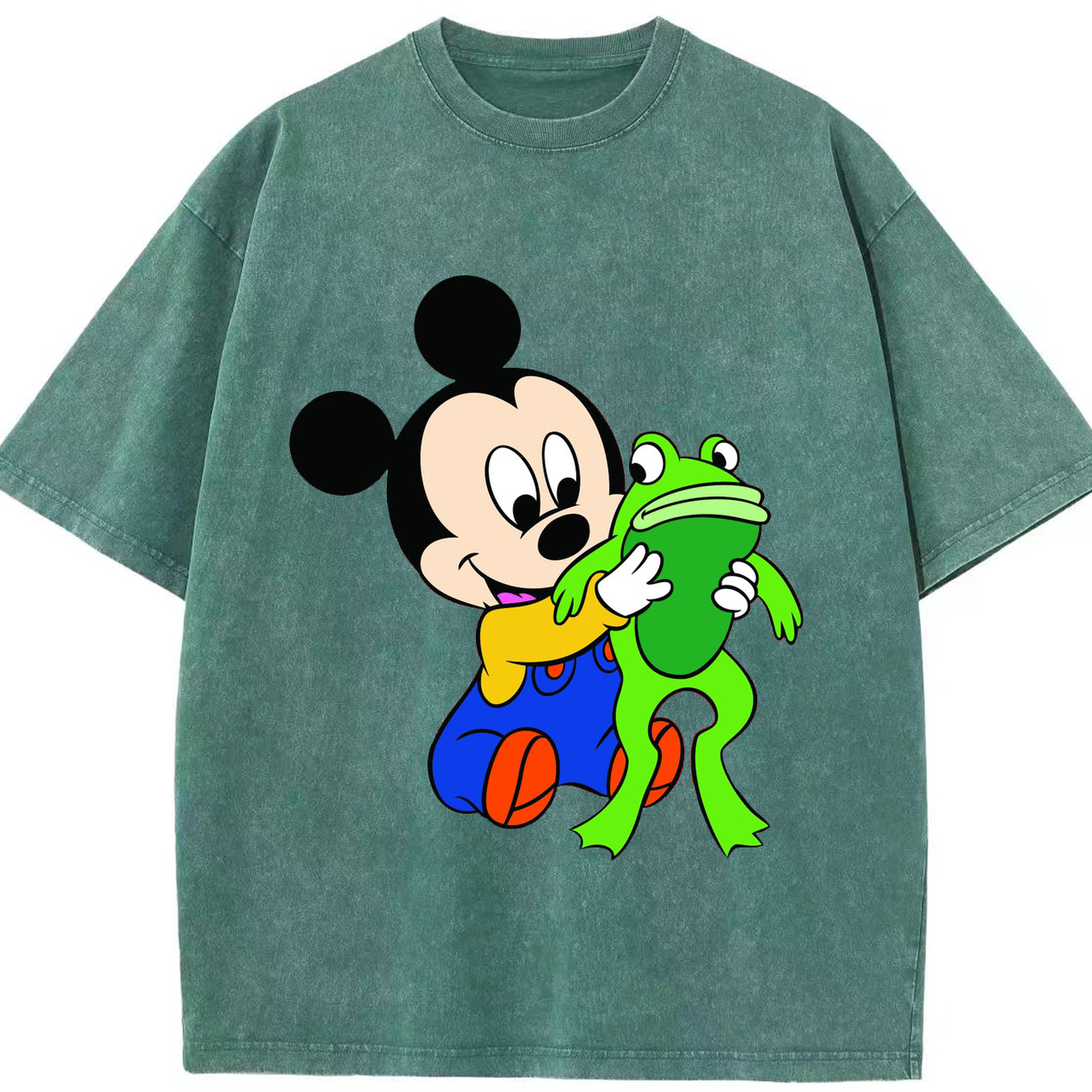 （画像用） ミッキーマウス Mickey Mouse 綿100% ヴィンテージ風 半袖Tシャツ（フロントプリント）